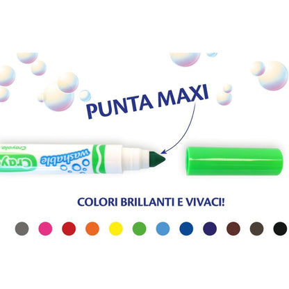 Crayola Washable Fibre-Tip Pens with Maxi Tip