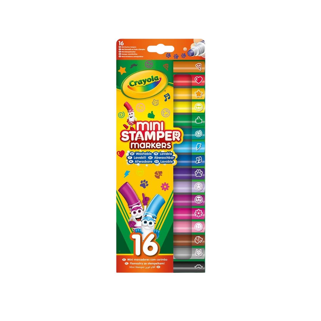 Crayola Set of Mini Felt-Tip Pens with Washable Stamps