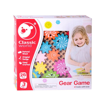 Classic World Wooden Gear Game (26 Pieces)