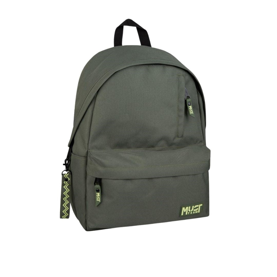 Must Monochrome Classic Backpack Olive with Light Green