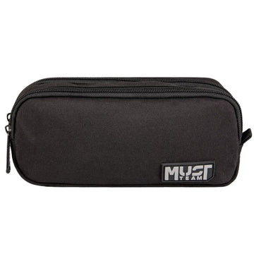 Must Pencil Case Barrel Monochrome Black with Gray