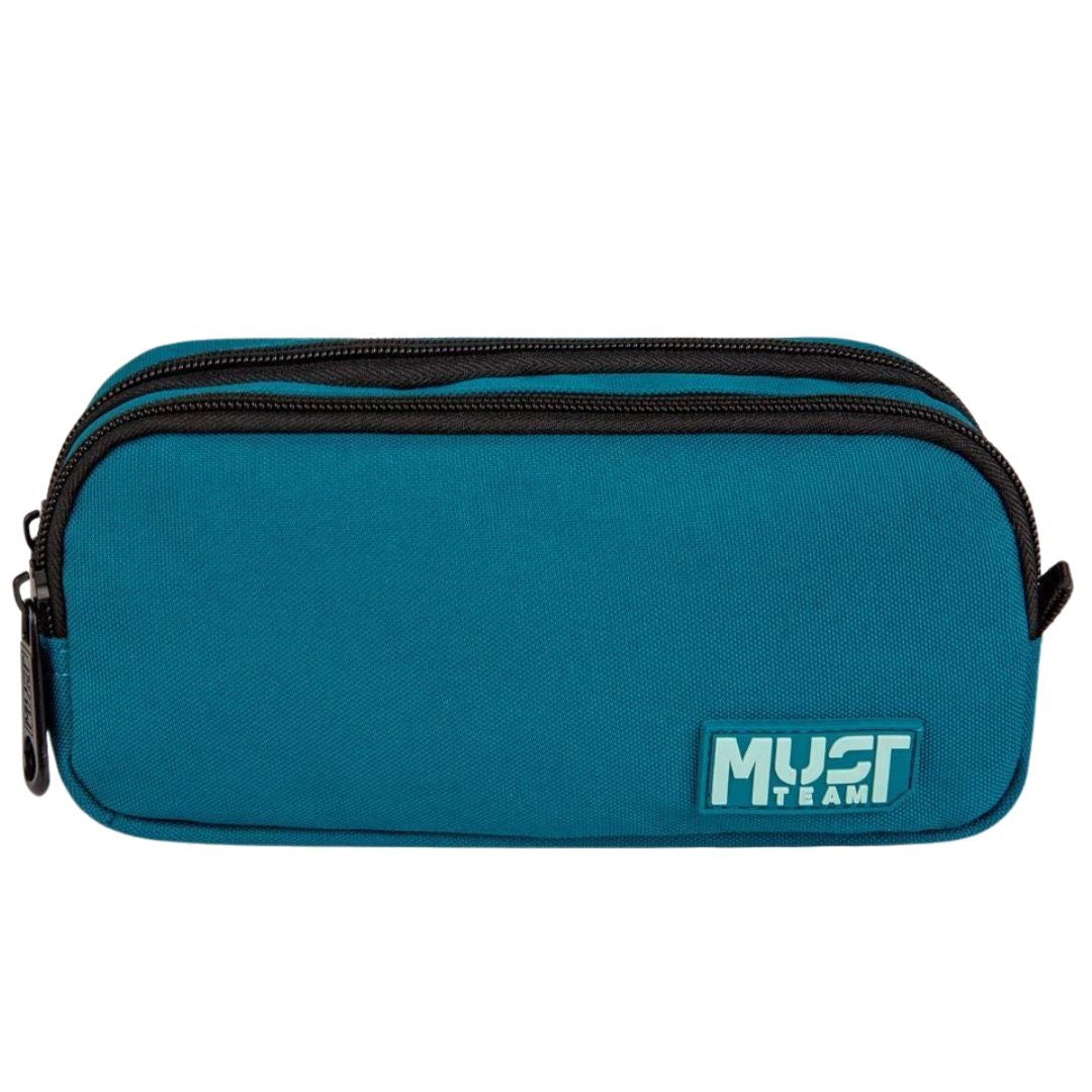 Must Pencil Case Barrel Monochrome Petrol
