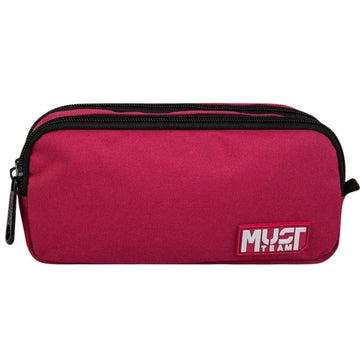 MUST Pencil Case Barrel Monochrome Bordeaux with Gray
