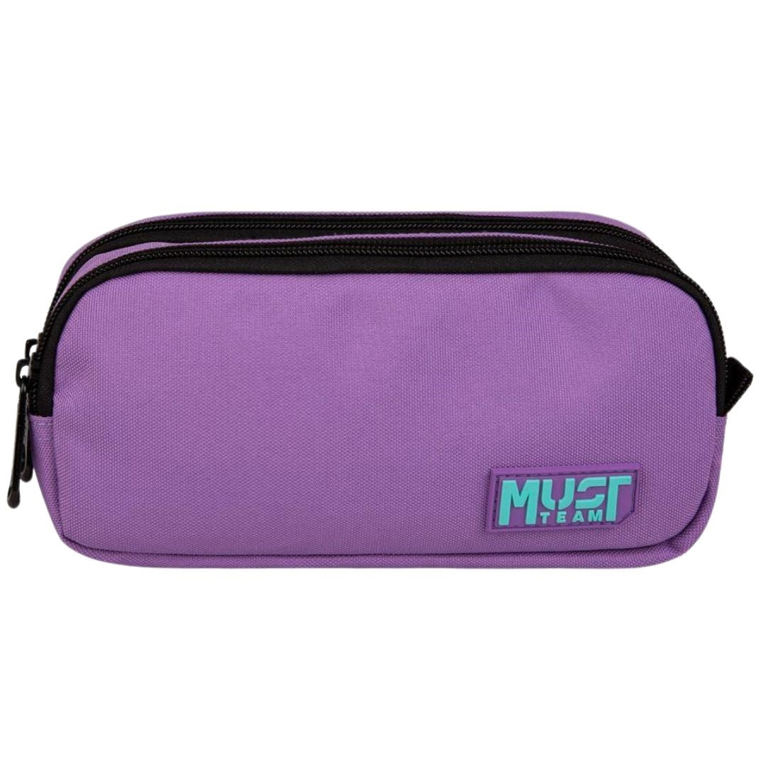 Must Pencil Case Barrel Monochrome Light Purple with Blue