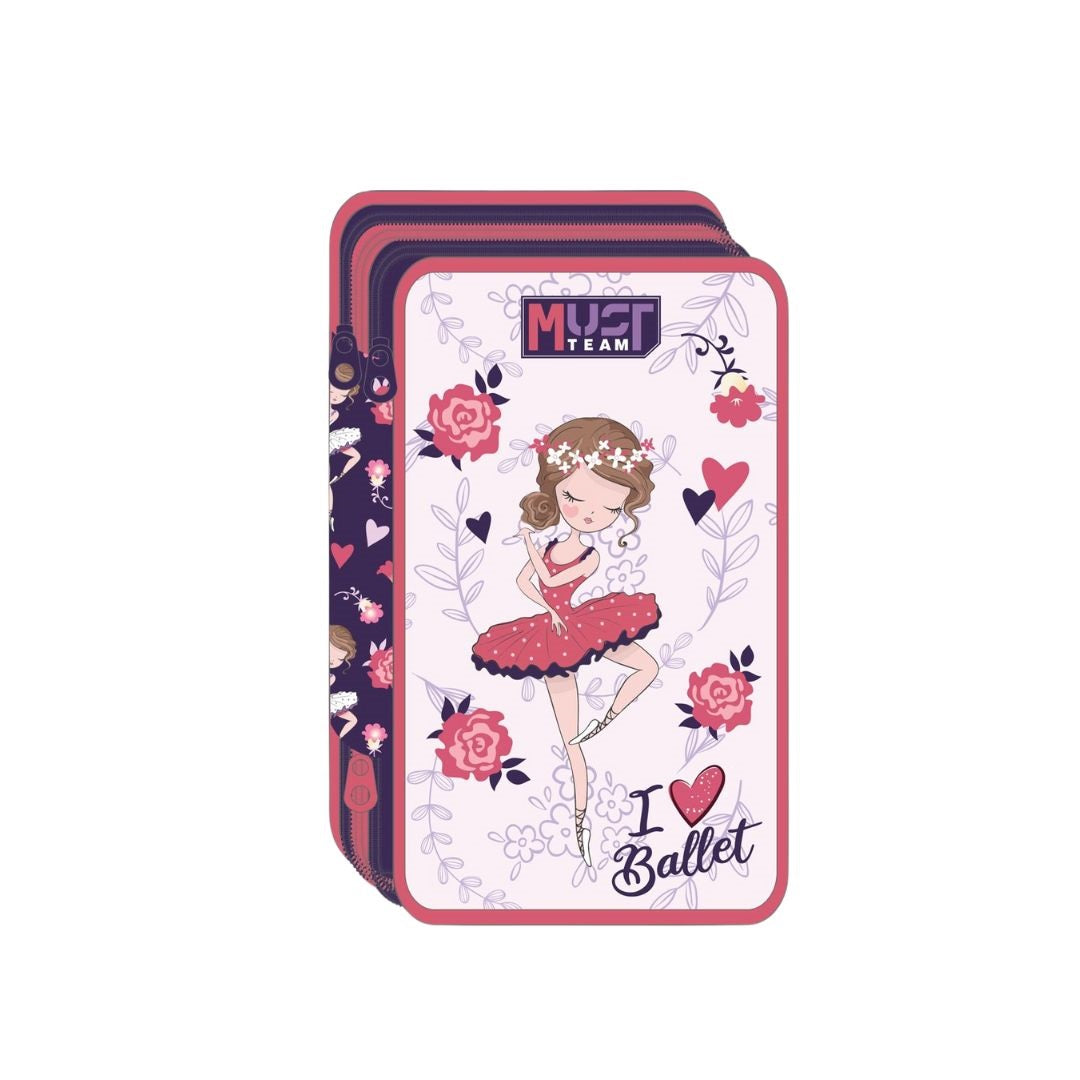 Must Team Double Filled School Pencil Case - I Love Ballet