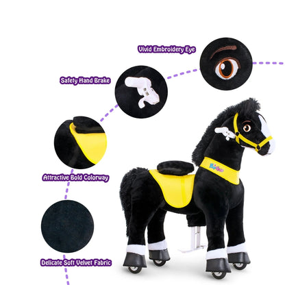 Ponycycle Riding Mechanical Black Horse (4-8 Years)