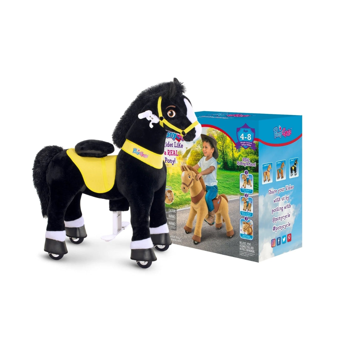 Ponycycle Riding Mechanical Black Horse (4-8 Years)