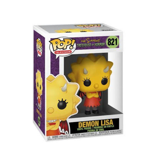 Funko Pop! Television vinyl figure of Demon Lisa from The Simpsons: Treehouse of Horror, number 821, shown in its original window box packaging.