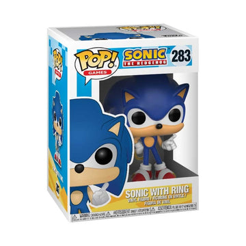 Funko Pop! Games vinyl figure of Sonic the Hedgehog number 283, shown in its original window box packaging against a white background.