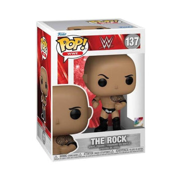 Funko Pop! WWE The Rock vinyl figure in its original window box packaging, number 137.