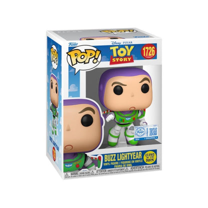 Funko Pop! vinyl figure of Buzz Lightyear from Disney Pixar Toy Story, number 1726, in its original window box packaging.