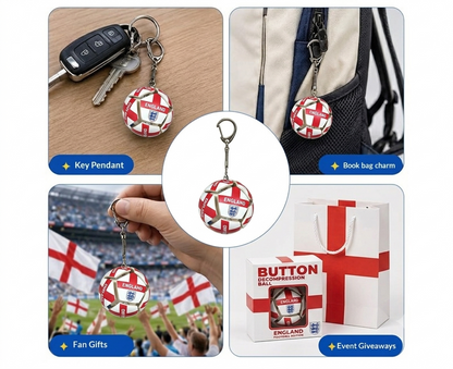 World Cup 2026 National Flag Soccer Keychain- England