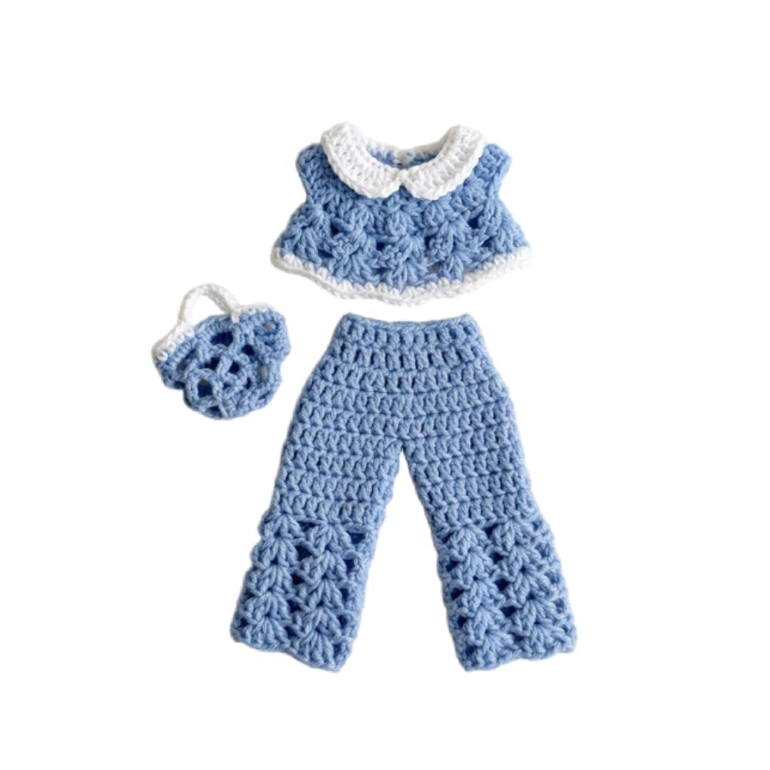 LeArts Crochet Doll Outfit-(Light Blue)