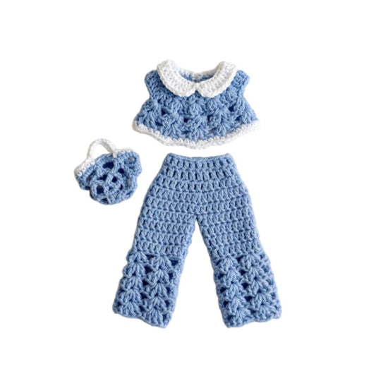 LeArts Crochet Doll Outfit-(Light Blue)