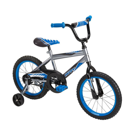 Celebrate first bike milestones with the Huffy Pro Thunder 16-Inch Boy's Bike! Features wide training wheels, coaster brake, and durable steel frame for ages 4-6.