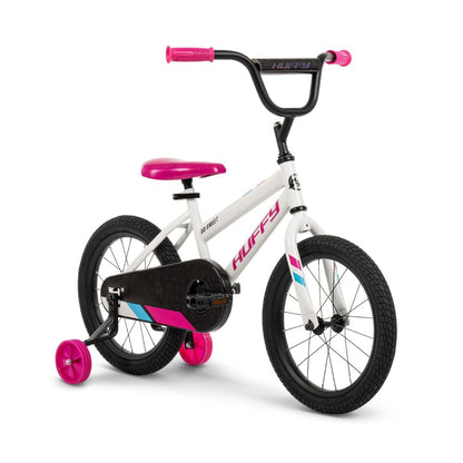 Celebrate first bike milestones with the Huffy So Sweet 16-Inch Girl's Bike! Features wide training wheels, rear coaster brake, and durable steel frame for ages 4-6.