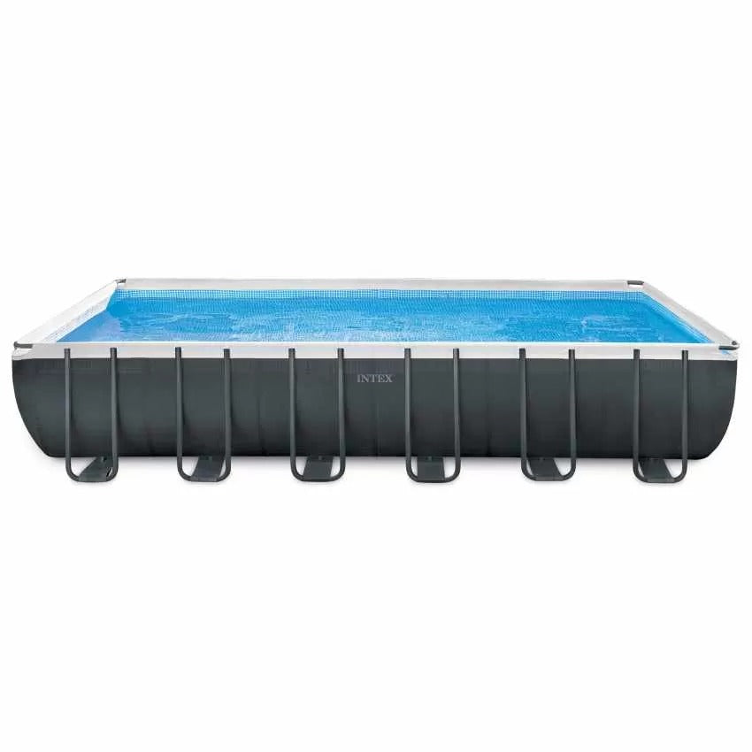 Intex rectangular above-ground pool on a white background