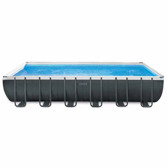 Intex rectangular above-ground pool on a white background