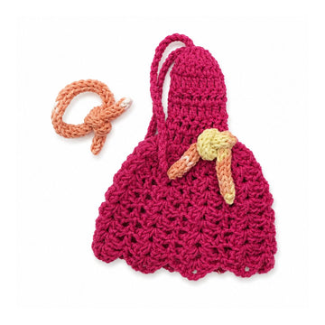 LéArts Handmade Crochet Doll Dress (Fuchsia & Peach)