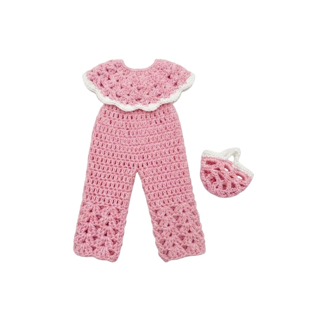 LeArts Crochet Doll Outfit-(Light Pink)