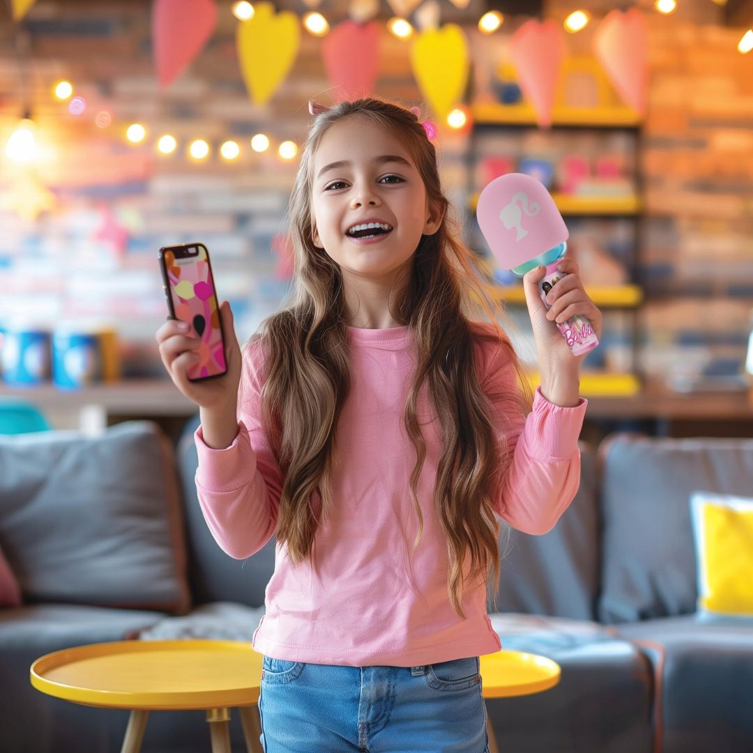 Lexibook Karaoke Microphone Bluetooth/Wireless Barbie