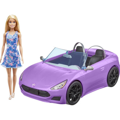 Barbie Doll And Purple Convertible Vehicle