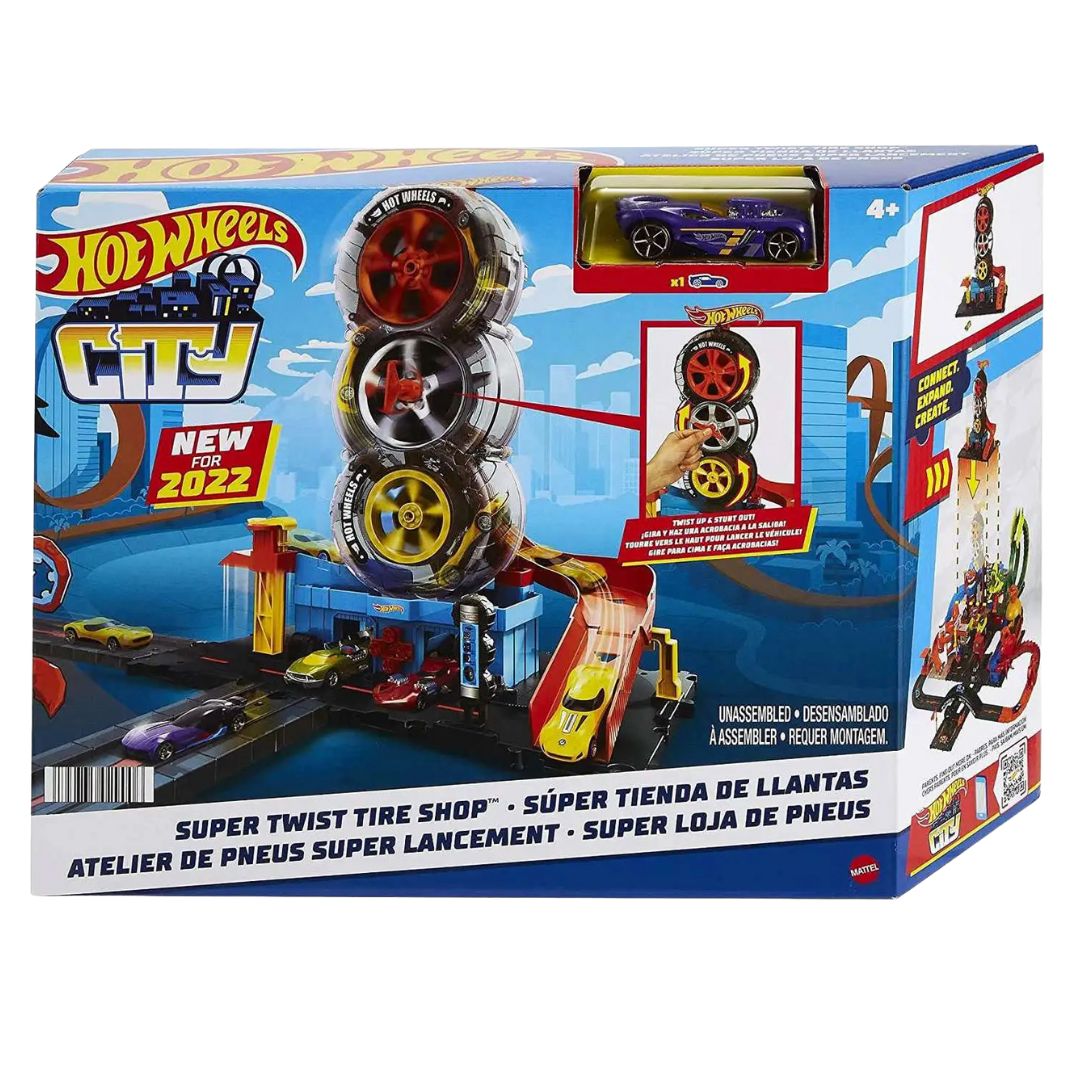 Mattel Hot Wheels City Super Twist Tire Shop Playset