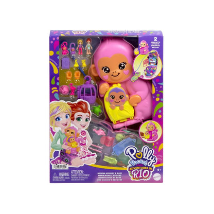 Mattel Polly Pocket Monkey Momma Compact Playset