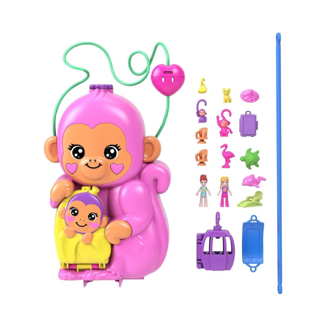 Mattel Polly Pocket Monkey Momma Compact Playset