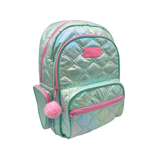 Shop the Must Team Fashion Mint 2-Compartment Backpack (43x17x30cm)! Features anatomic back support, lightweight design (480g), baguette case, and durable polyester fabric.