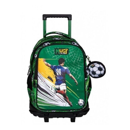Shop the Must Team Football 17-inch school trolley backpack! Features 30L capacity, 3 spacious compartments, ergonomic straps, and a bonus wallet.