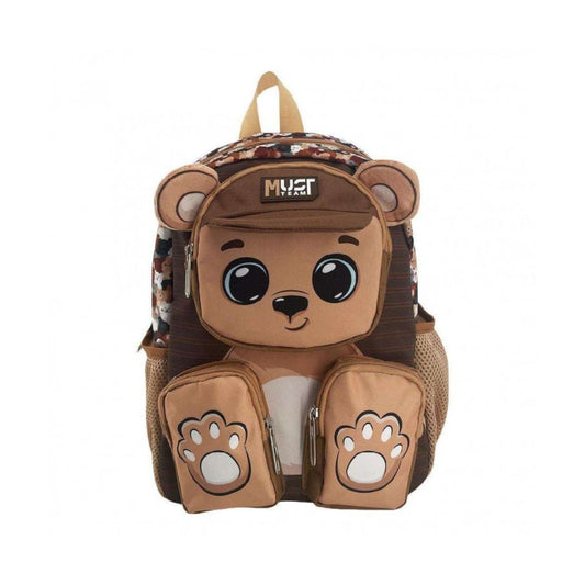 Shop the Must Team 12.5" Little Bear Backpack for toddlers! Perfect for daycare and preschool with soft padded straps, bottle pocket, and cute bear graphics.