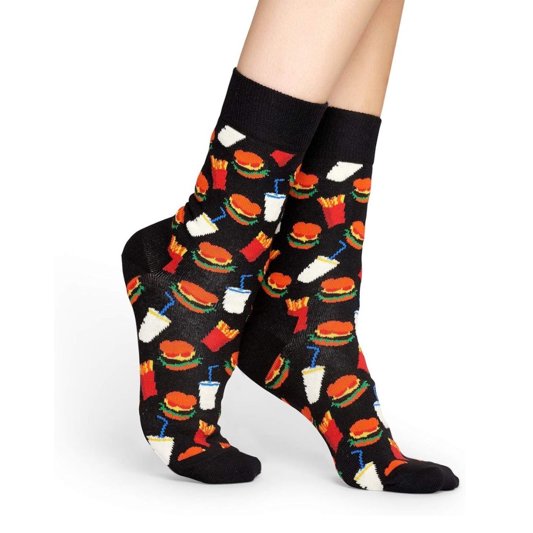 Noxxiez Soxxiez Hamburger Black Socks