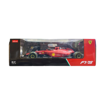 A boxed red Ferrari F1-15 diecast model car in its original retail packaging, shown against a plain white background.