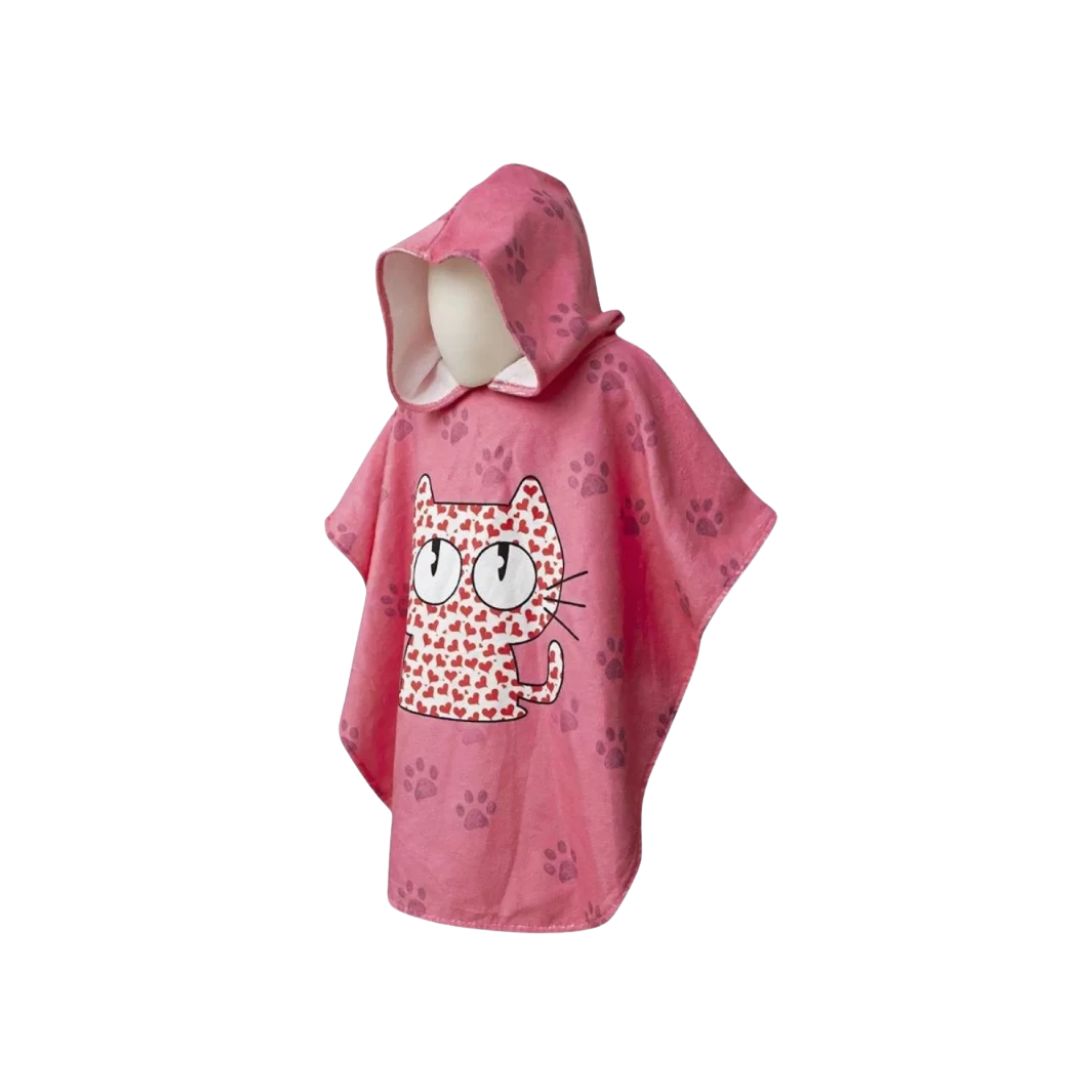 Slipstop chilli Kitty Poncho Towel