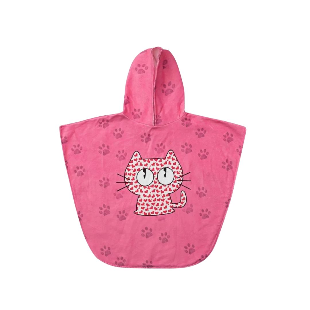 Slipstop chilli Kitty Poncho Towel