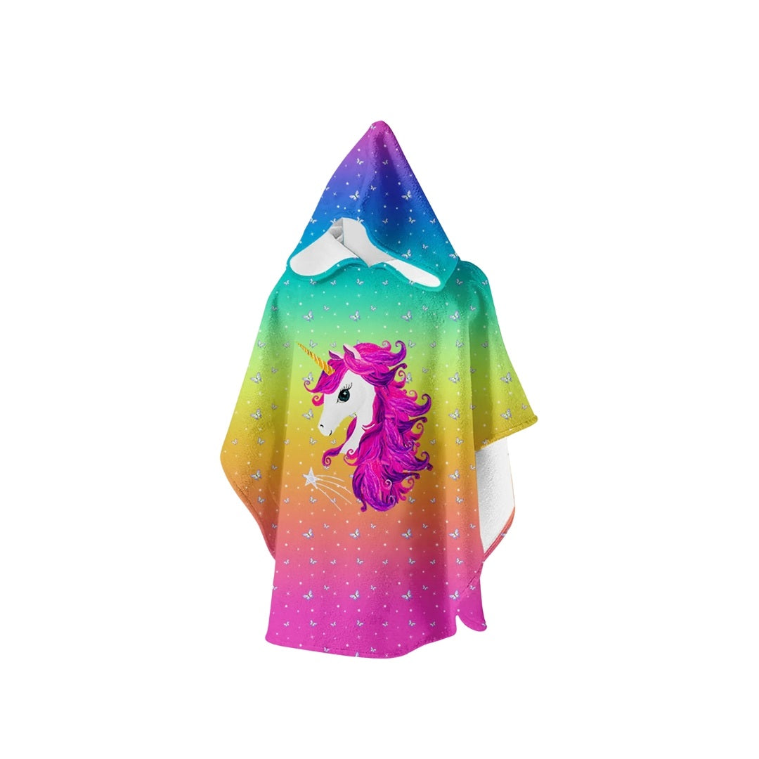 Slipstop Multicolor Unicorn Poncho Towel