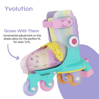 Yvolution Rainbow Roller Skates (23–28)