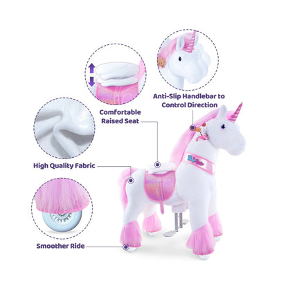 Ponycycle Model U Riding Pink Unicorn (3-5 Years)