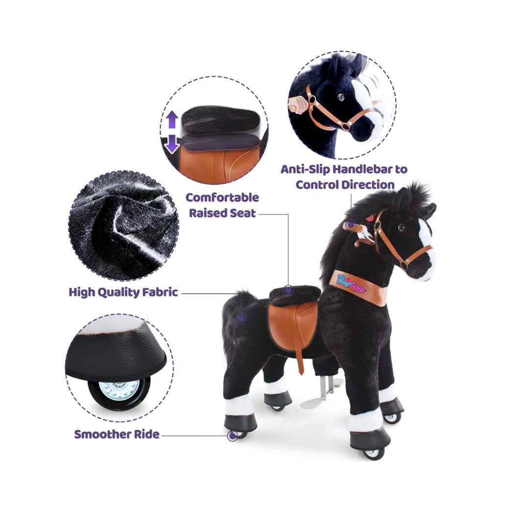 Ponycycle Model U Riding Black Horse (3-5 Years)