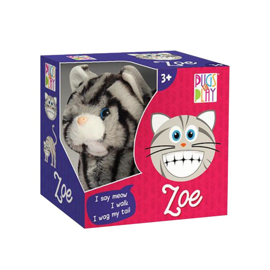 Pugs Zoe Walking Cat Interactive Plush Toy