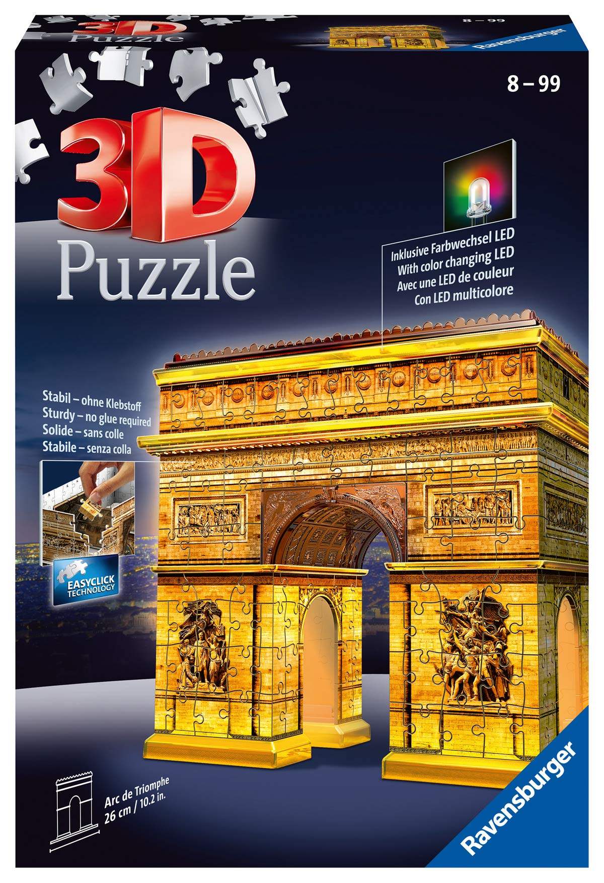 3D Triumphal Arch At Night Puzzle, 216 Pieces