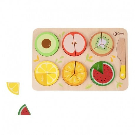 Classic World Wooden Fruit Puzzle Fractions