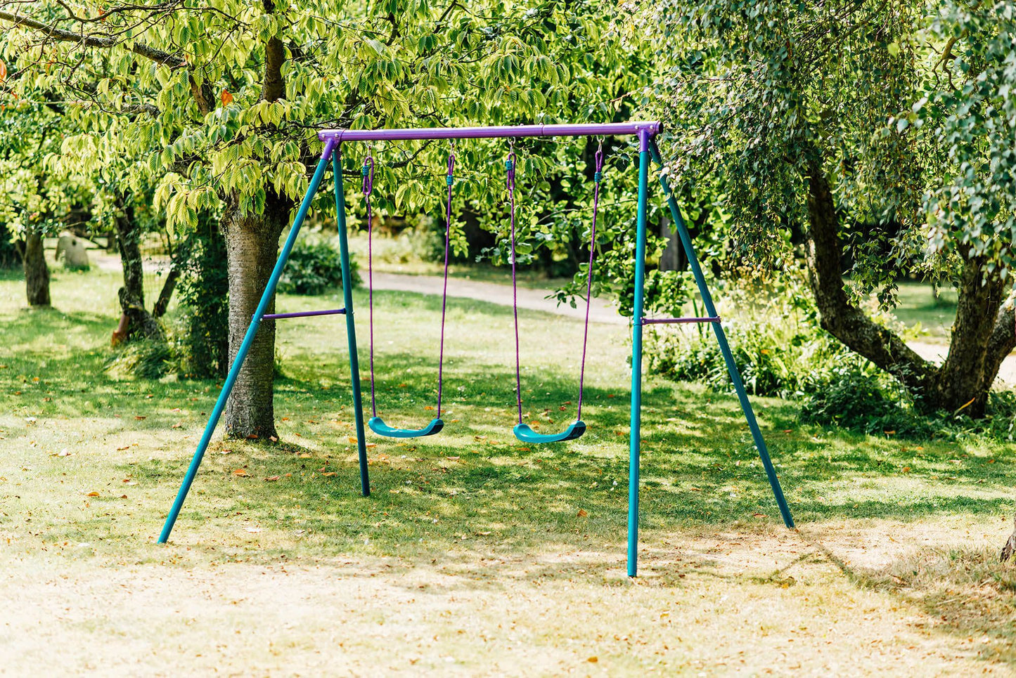 Plum Sedna Metal Double Swing Set