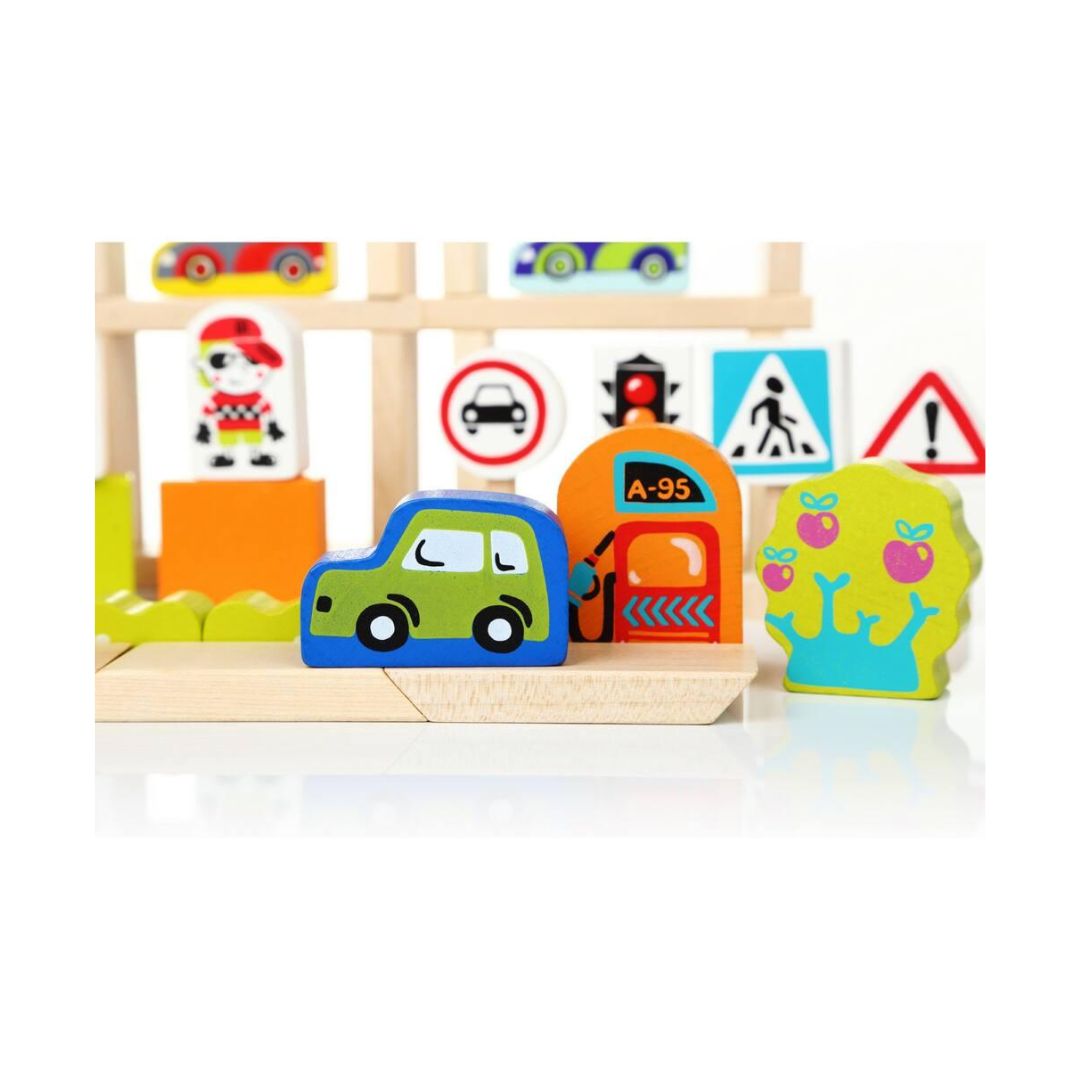 Atelier Du Bois 55-Piece Wooden Building Blocks Set
