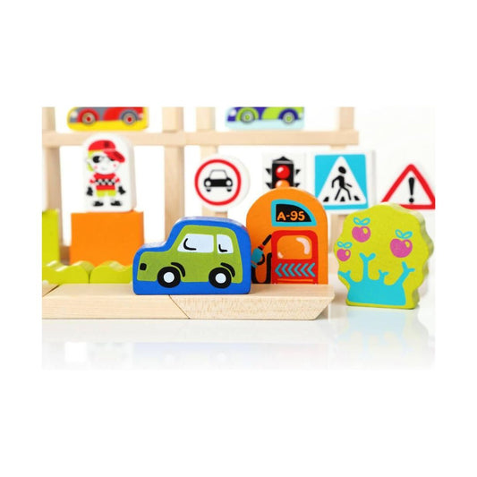 Atelier Du Bois 55-Piece Wooden Building Blocks Set
