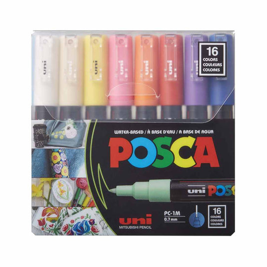 POSCA Water Based Markers - Set of 16 Basic Colors