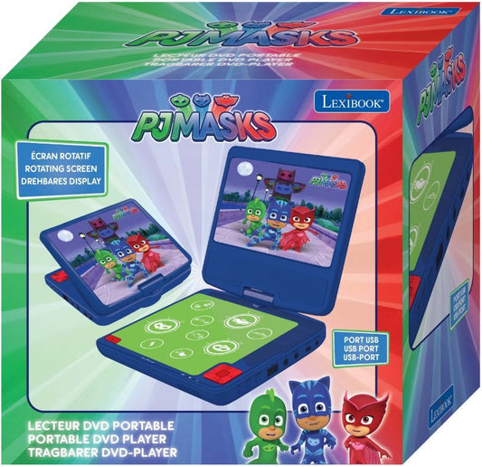 Pj Masks Portable Dvd Player 7 Rotative Screen With Usb Port And Earphones