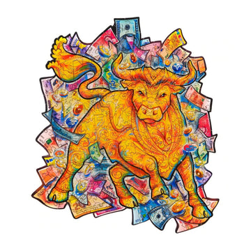 Unidragon Figured Wooden Puzzle Prosperous Bull Size Medium