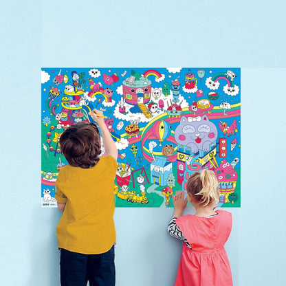 Omy Coloring Poster Kawaii + Stickers